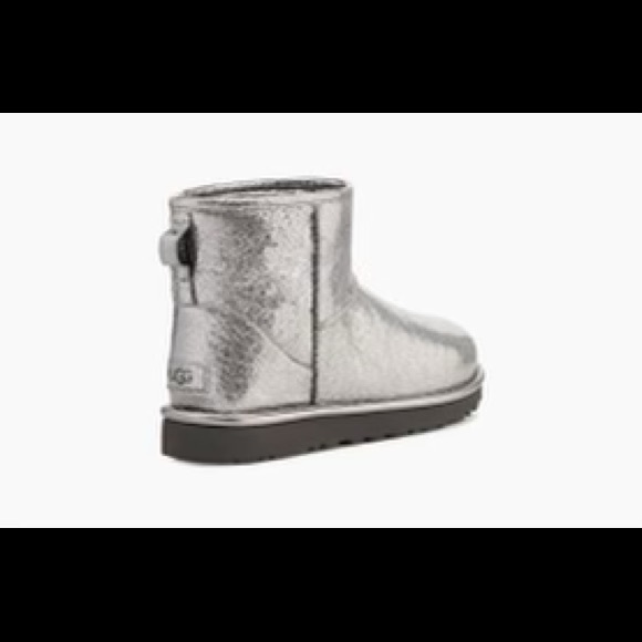 UGG Women's Classic Mini Metallic Sparkle Gun Metal Winter Boots Size 6 … - Picture 9 of 11